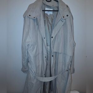 London Fog Beige Trench Coat Belted Long Raincoat Men’s 48 REG